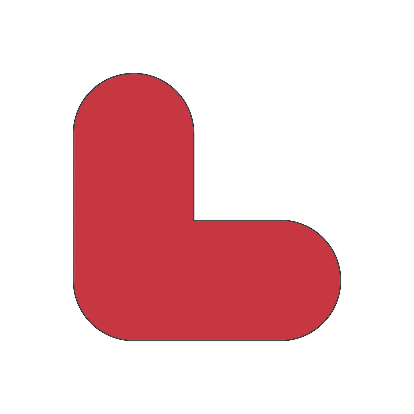 PVC floor markings, L shape, pack of 10, red.