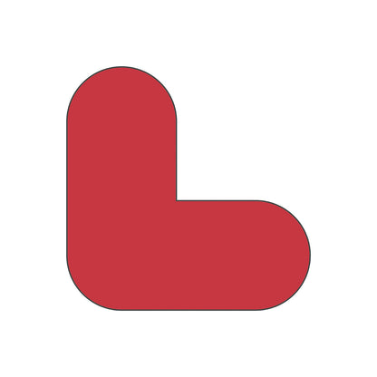 PVC floor markings, L shape, pack of 10, red.