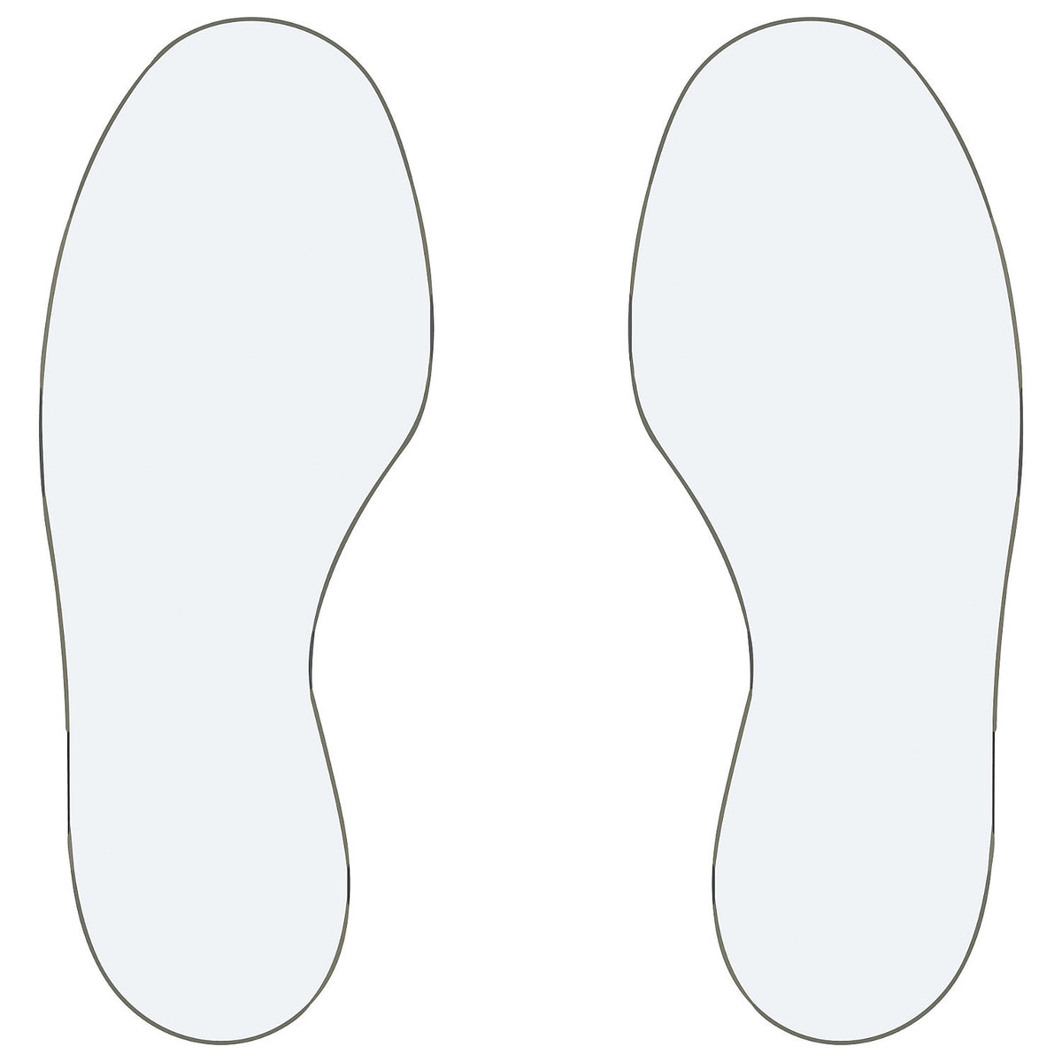 PVC floor markings, feet, 5 right / 5 left, pack of 10, white.