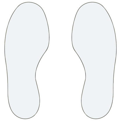 PVC floor markings, feet, 5 right / 5 left, pack of 10, white.