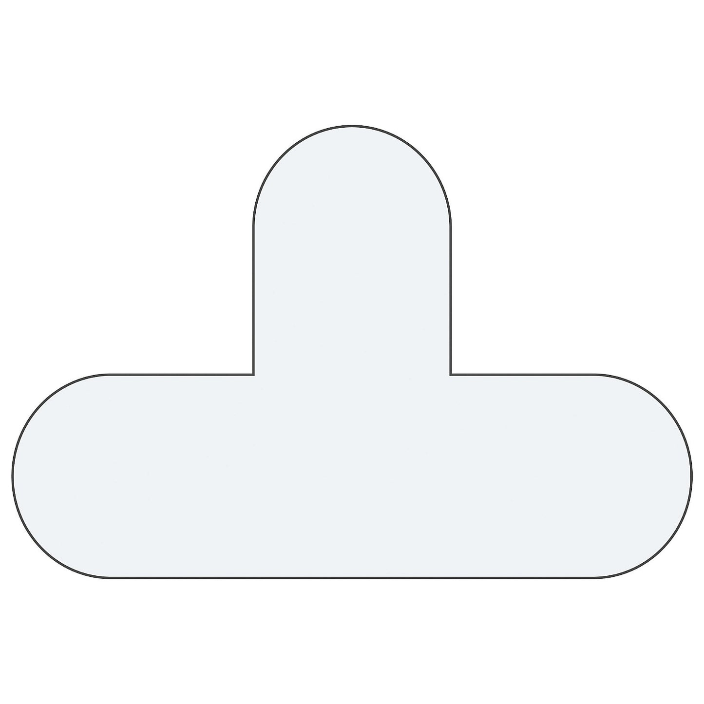 PVC floor markings, T shape, pack of 10, white.