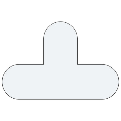 PVC floor markings, T shape, pack of 10, white.