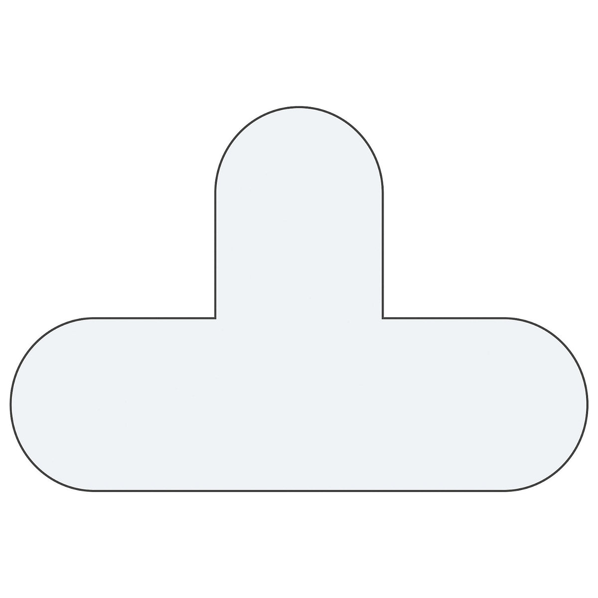 PVC floor markings, T shape, pack of 10, white.