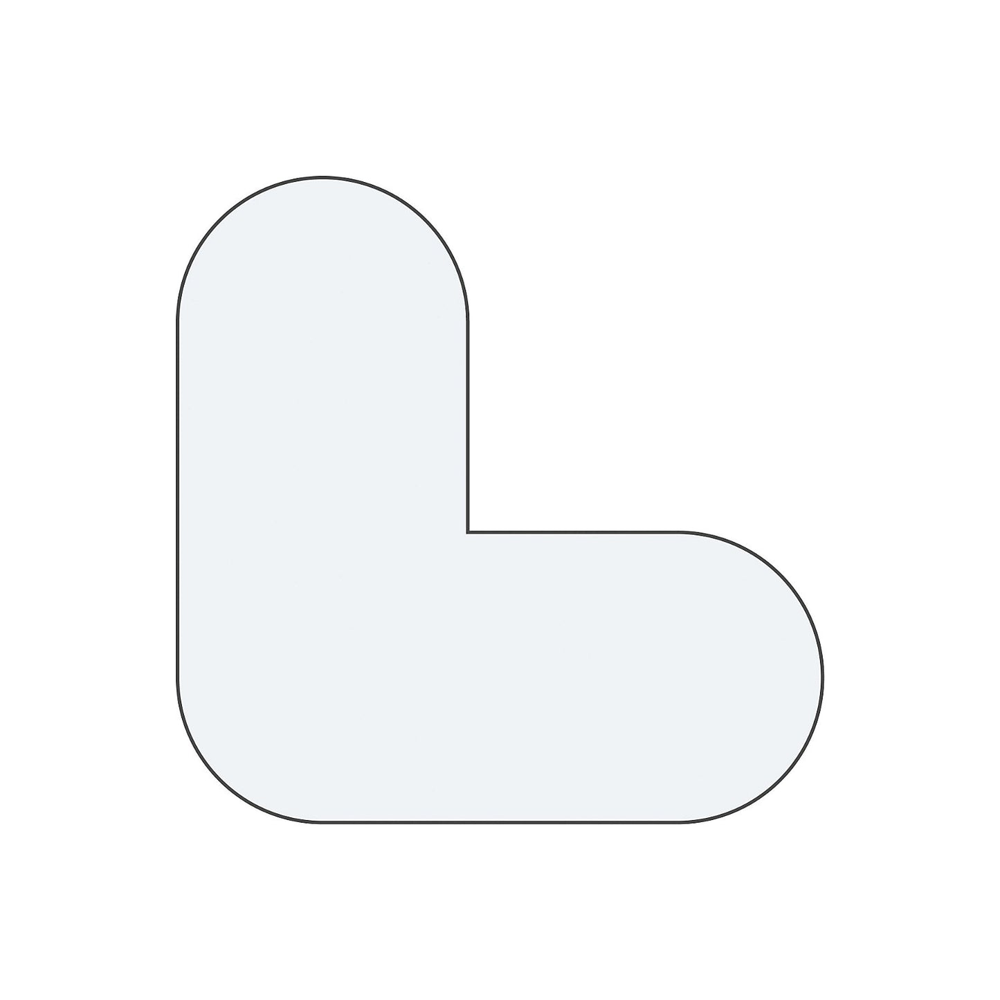 PVC floor markings, L shape, pack of 50, white.