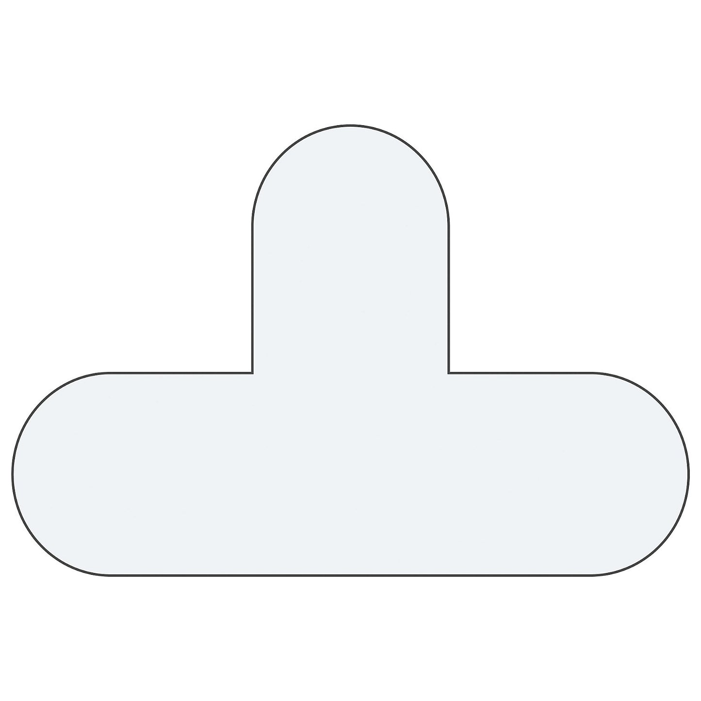 PVC floor markings, T shape, pack of 50, white.