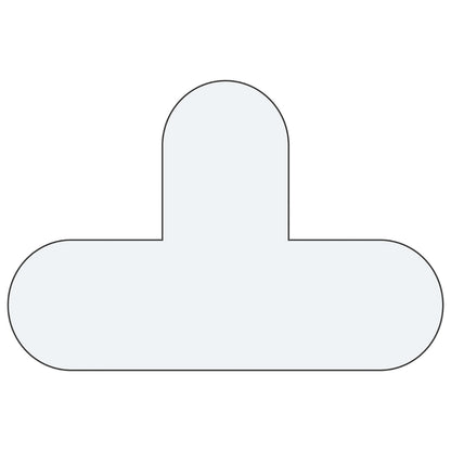 PVC floor markings, T shape, pack of 50, white.