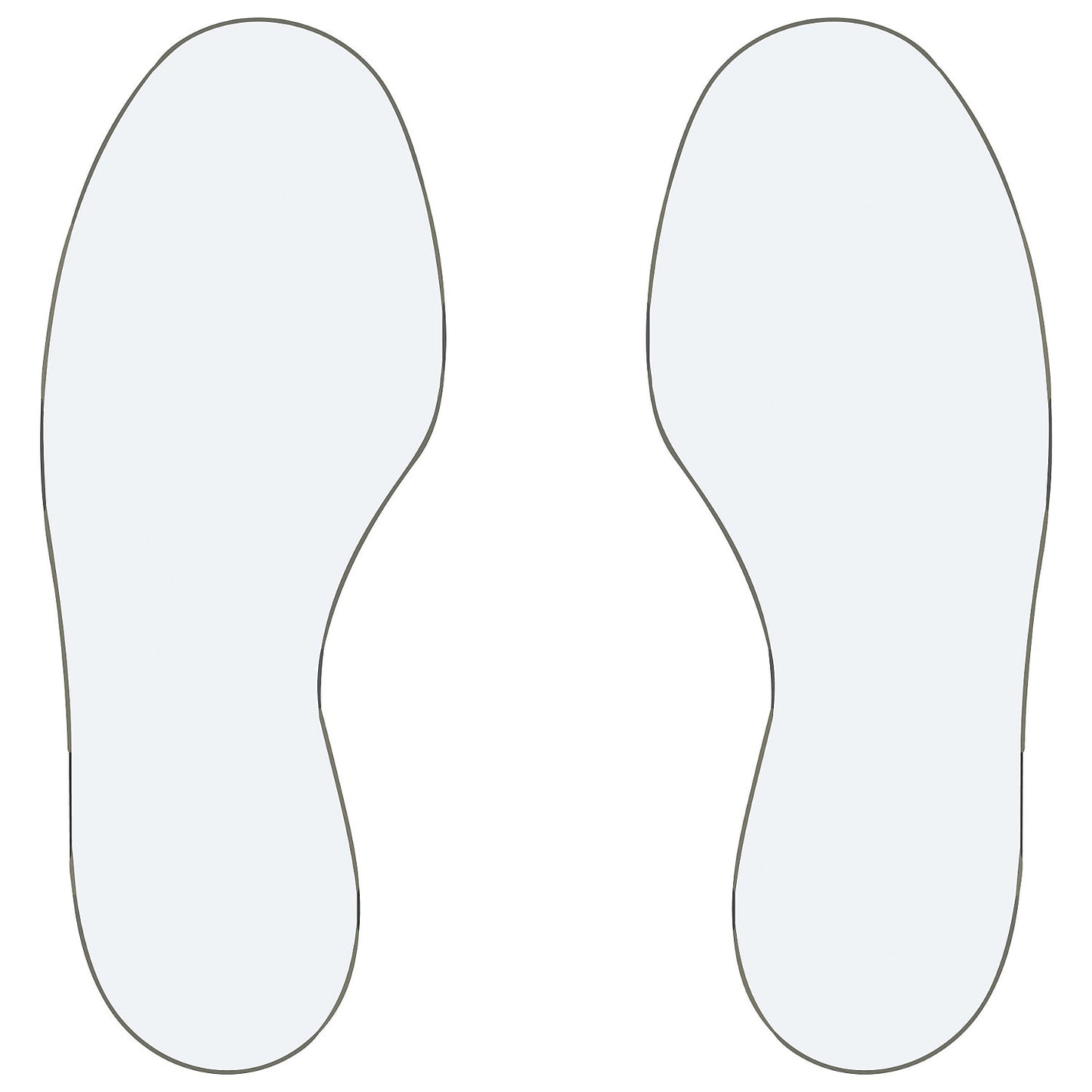 PVC floor markings, feet, 25 right / 25 left, pack of 50, white.