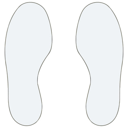PVC floor markings, feet, 25 right / 25 left, pack of 50, white.