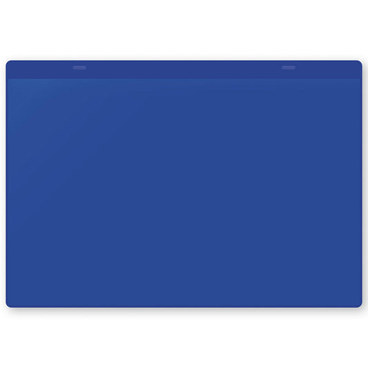Document pouches, self adhesive, A4 landscape, pack of 10, blue.