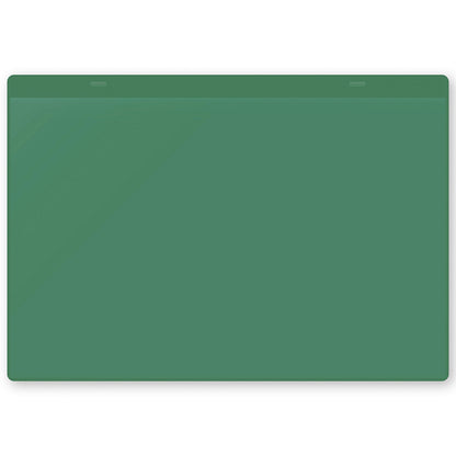 Document pouches, self adhesive, A4 landscape, pack of 50, green.