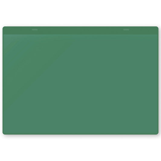 Document pouches, self adhesive, A4 landscape, pack of 50, green.