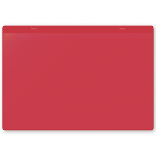 Document pouches, self adhesive, A4 landscape, pack of 50, red.