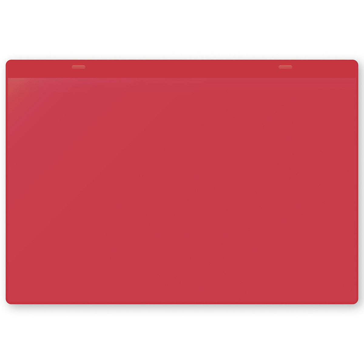 Document pouches, self adhesive, A4 landscape, pack of 50, red.