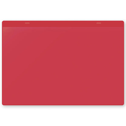 Document pouches, self adhesive, A4 landscape, pack of 50, red.
