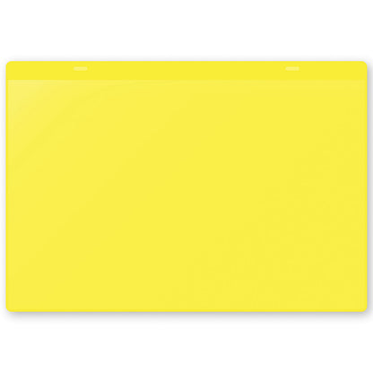 Document pouches, self adhesive, A4 landscape, pack of 50, yellow.