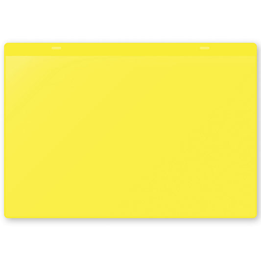 Document pouches, self adhesive, A4 landscape, pack of 50, yellow.