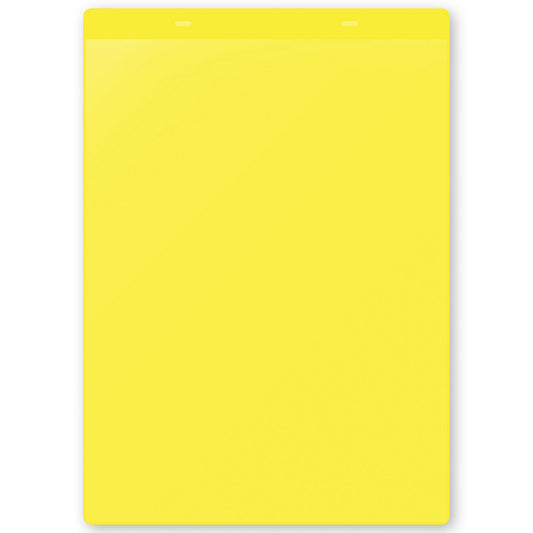 Document pouches, self adhesive, A4 portrait, pack of 10, yellow.
