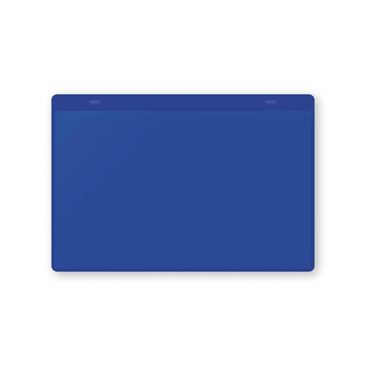 Document pouches, self adhesive, A5 landscape, pack of 10, blue.
