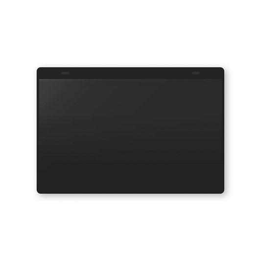 Document pouches, self adhesive, A5 landscape, pack of 50, black.