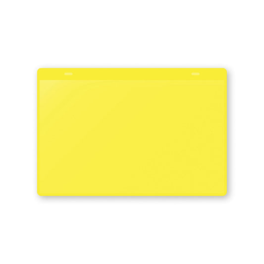 Document pouches, self adhesive, A5 landscape, pack of 10, yellow.