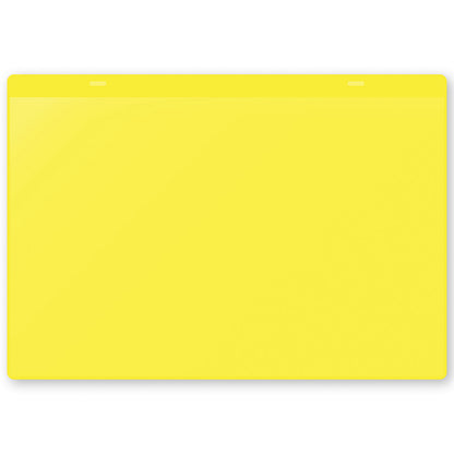Document pouches, magnetic, A4 landscape, pack of 10, yellow.