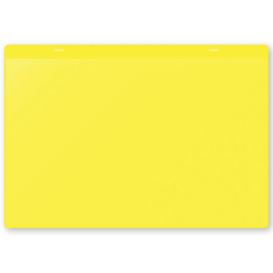 Document pouches, magnetic, A4 landscape, pack of 10, yellow.