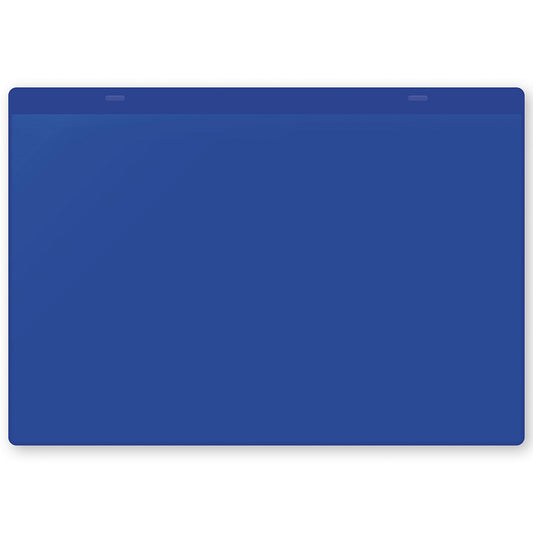 Document pouches with suspension tabs, A4 landscape, pack of 50, blue.