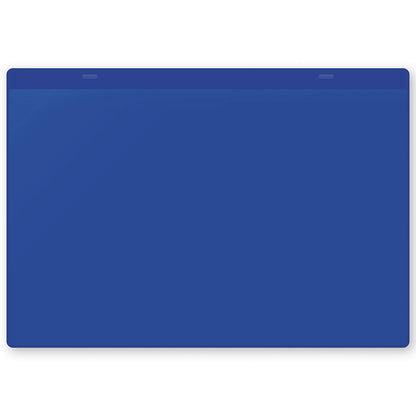 Document pouches with suspension tabs, A4 landscape, pack of 10, blue.