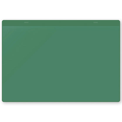 Document pouches with suspension tabs, A4 landscape, pack of 50, green.