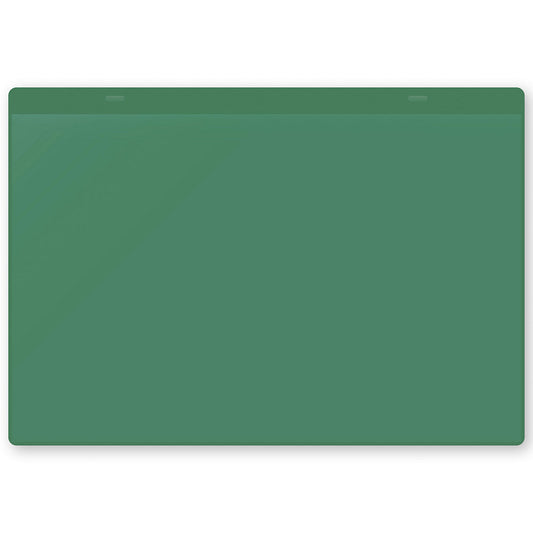 Document pouches with suspension tabs, A4 landscape, pack of 50, green.