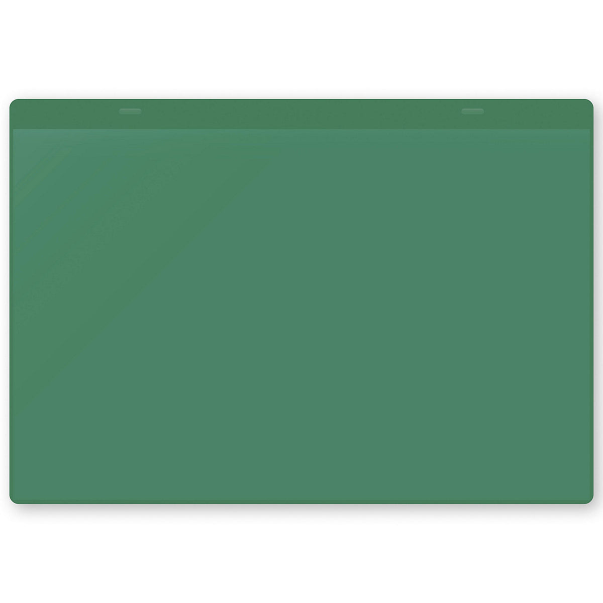 Document pouches with suspension tabs, A4 landscape, pack of 50, green.