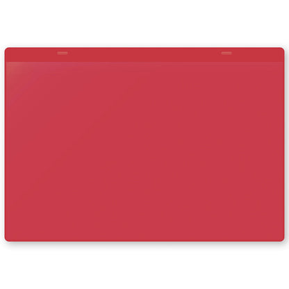Document pouches with suspension tabs, A4 landscape, pack of 10, red.