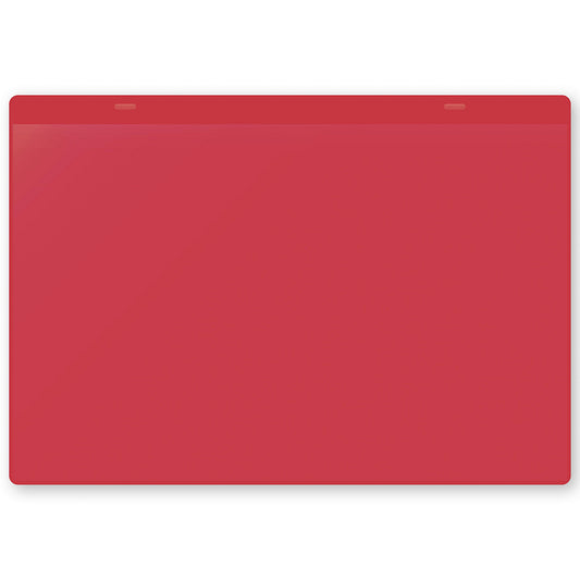Document pouches with suspension tabs, A4 landscape, pack of 10, red.