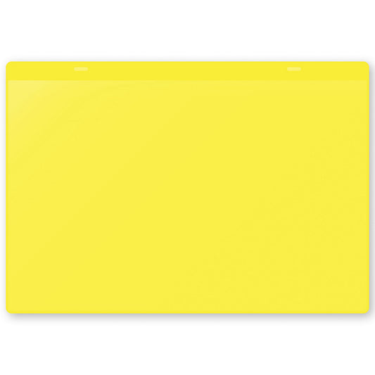 Document pouches with suspension tabs, A4 landscape, pack of 10, yellow.