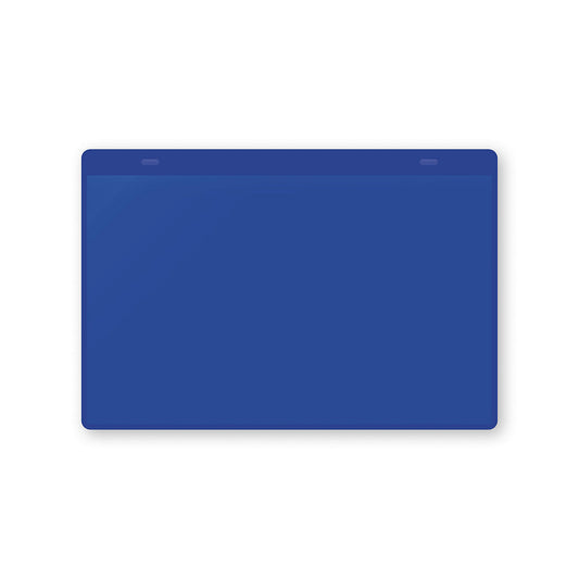 Document pouches with suspension tabs, A5 landscape, pack of 50, blue.
