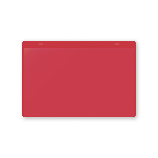 Document pouches with suspension tabs, A5 landscape, pack of 10, red.