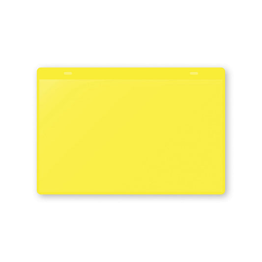 Document pouches with suspension tabs, A5 landscape, pack of 50, yellow.
