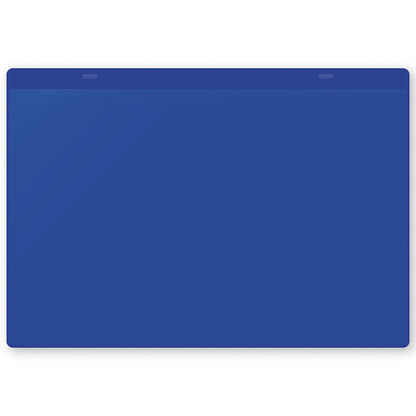 Document pouches, magnetic, A4 landscape, pack of 50, blue.