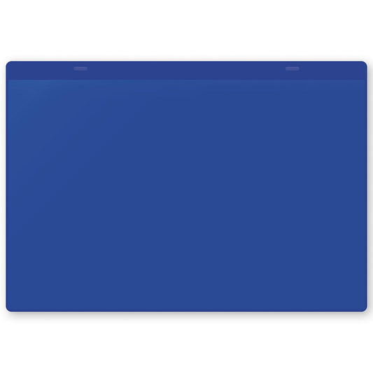 Document pouches, magnetic, A4 landscape, pack of 50, blue.