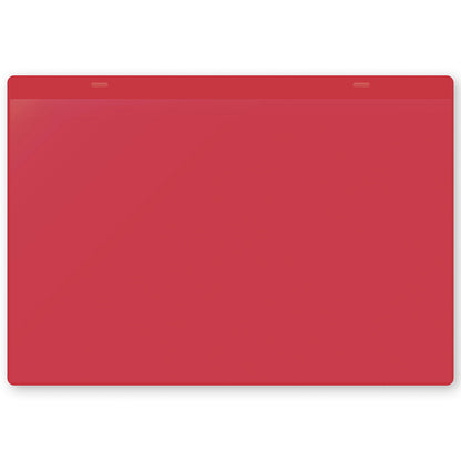 Document pouches, magnetic, A4 landscape, pack of 50, red.