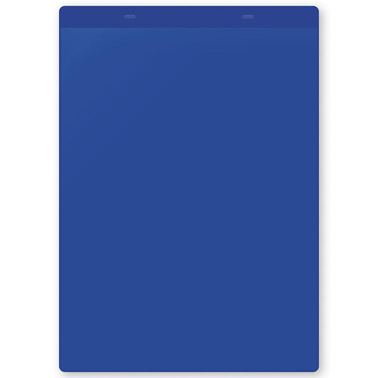 Document pouches, magnetic, A4 portrait, pack of 50, blue.