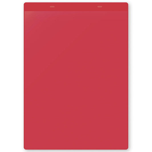 Document pouches, magnetic, A4 portrait, pack of 50, red.