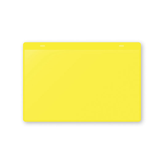 Document pouches, magnetic, A5 landscape, pack of 50, yellow.