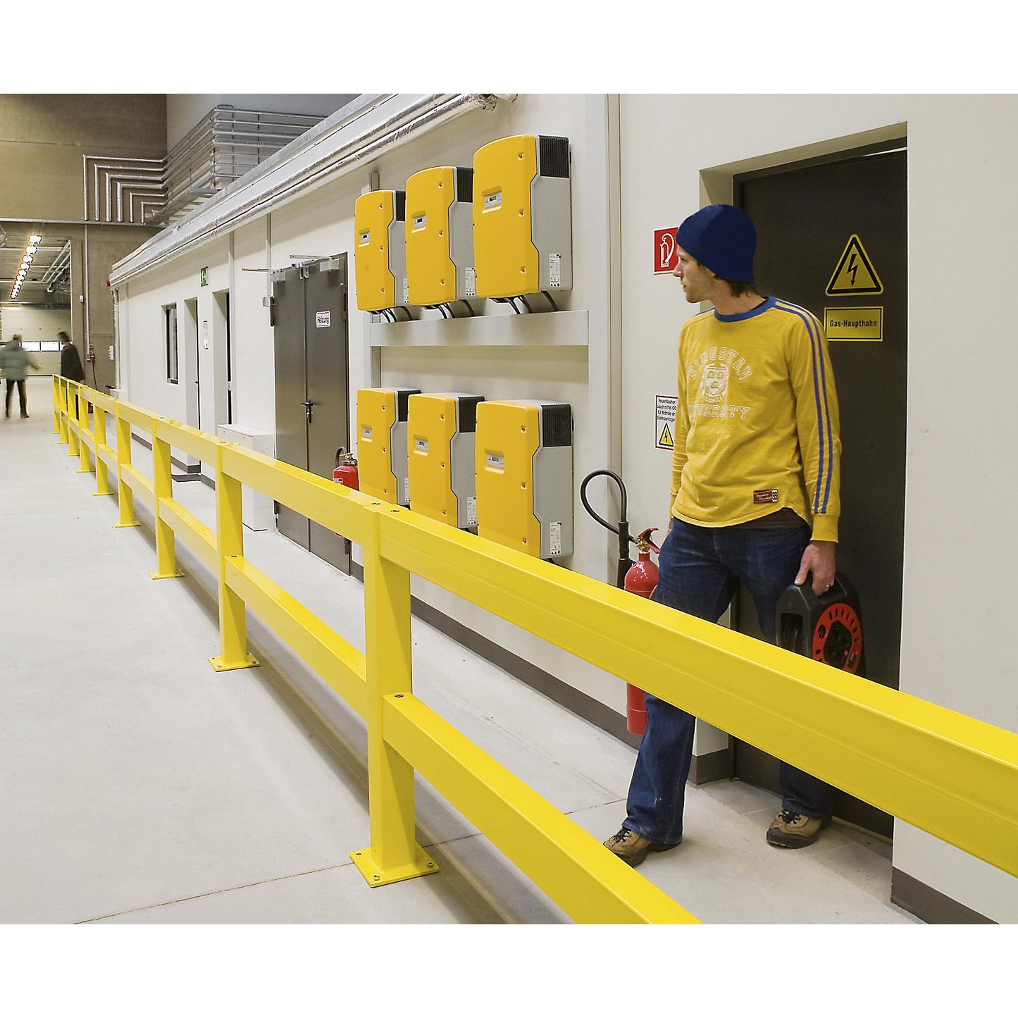 Post for XL-Line safety railing, for indoor use, height 1000 mm, centre post.