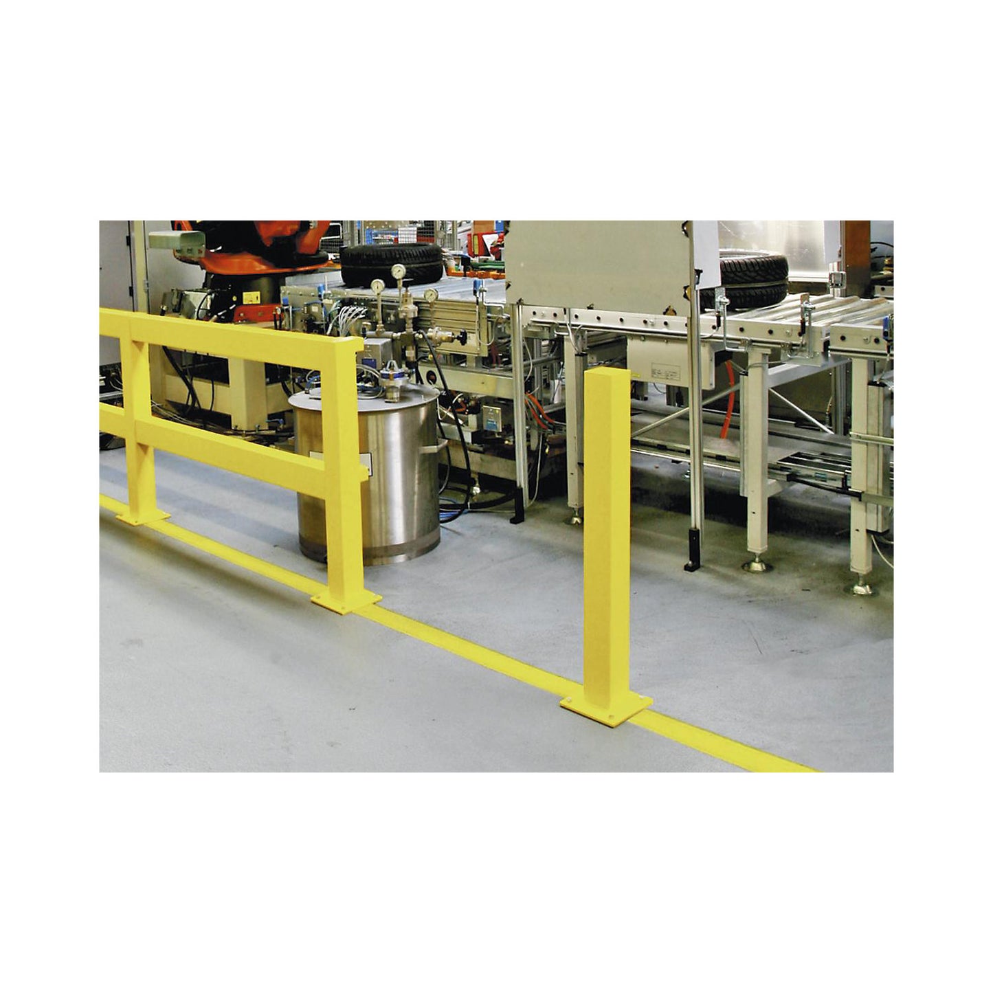 Post for XL-Line safety railing, for outdoor use, height 1000 mm, bollard.