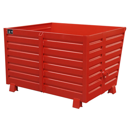 Tipping skip, stackable, capacity 1.5 m³, red RAL 3000.
