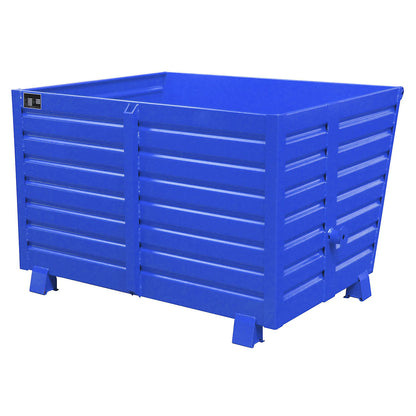 Tipping skip, stackable, capacity 1.5 m³, blue RAL 5010.