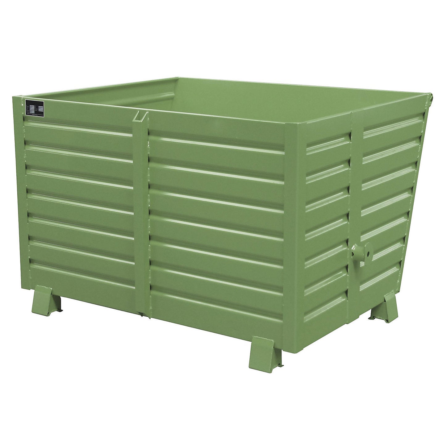 Tipping skip, stackable, capacity 1.5 m³, green RAL 6011.