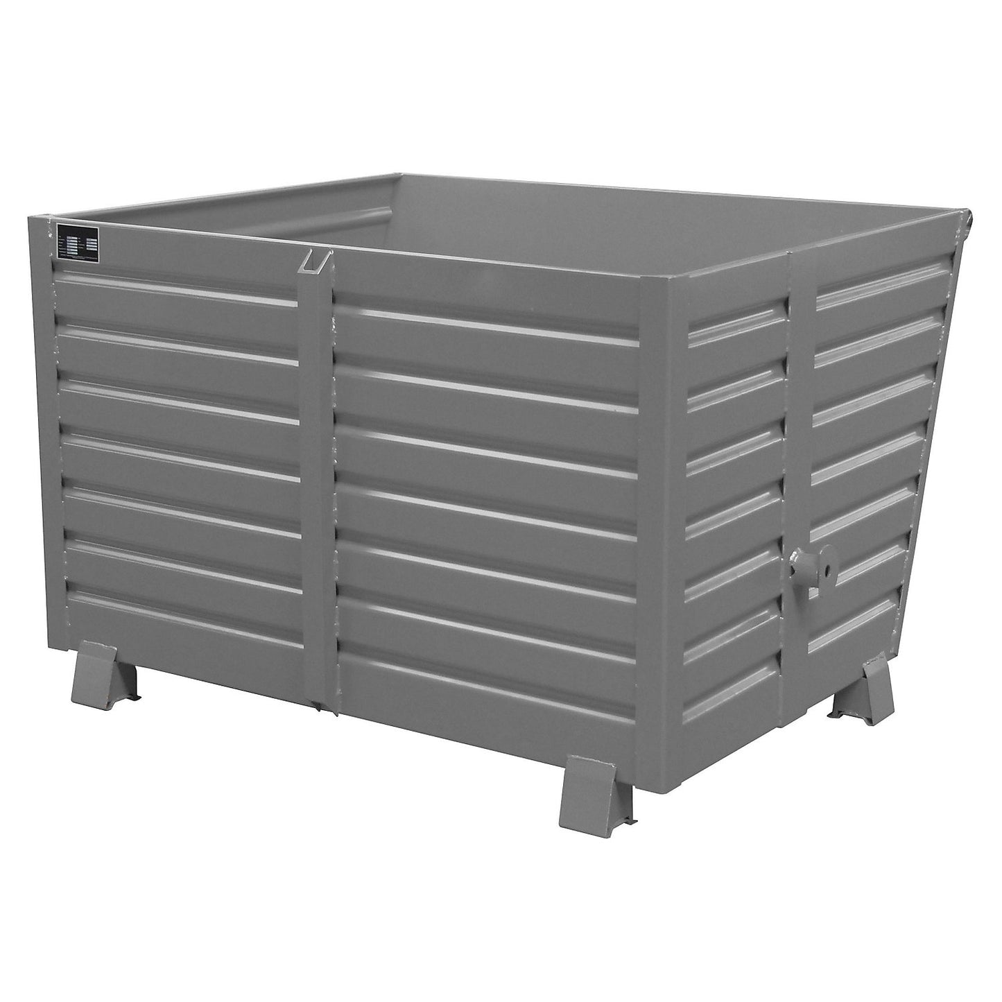 Tipping skip, stackable, capacity 1.5 m³, grey RAL 7005.