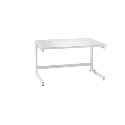 Laboratory table with C-foot frame, sitting working height 750 mm, WxD 1200 x 750 mm.
